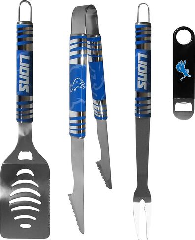 Siskiyou Sports NFL Detroit Lions Unisex 3 pc BBQ Set and Bottle Opener, Team Colors, One Size in Saudi Arabia