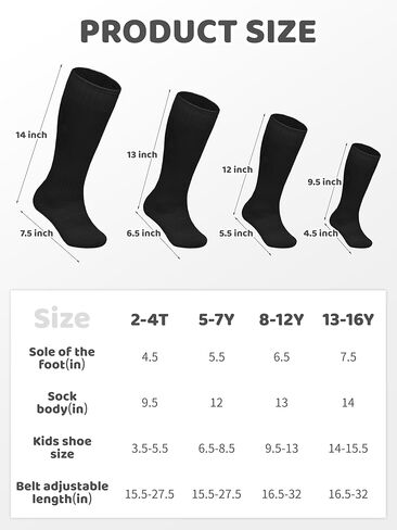 مجموعة جوارب بيسبول للأطفال الصغار وحزام كومبو من القطن لجوارب البيسبول للشباب وحزام قابل للتعديل للأولاد والبنات in Kuwait
