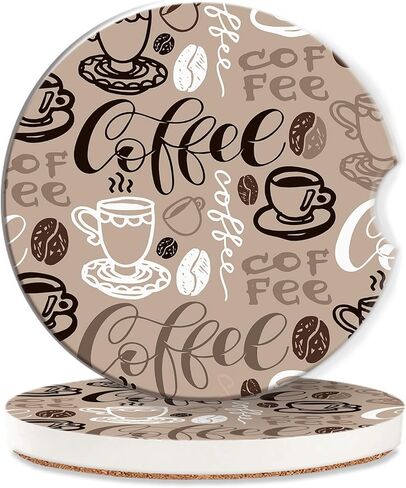 قواعد حامل أكواب كلاسيكية على شكل زهور رائعة للسيارة، قواعد حامل أكواب لطيفة من بوهو 60 ثانية، قطعتان من ملحقات حامل أكواب السيارة من السيراميك المضاد للانزلاق مع فتحة إصبع للنساء والرجال 2.56 بوصة in Kuwait