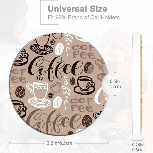 قواعد حامل أكواب كلاسيكية على شكل زهور رائعة للسيارة، قواعد حامل أكواب لطيفة من بوهو 60 ثانية، قطعتان من ملحقات حامل أكواب السيارة من السيراميك المضاد للانزلاق مع فتحة إصبع للنساء والرجال 2.56 بوصة in Kuwait