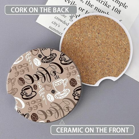 قواعد حامل أكواب كلاسيكية على شكل زهور رائعة للسيارة، قواعد حامل أكواب لطيفة من بوهو 60 ثانية، قطعتان من ملحقات حامل أكواب السيارة من السيراميك المضاد للانزلاق مع فتحة إصبع للنساء والرجال 2.56 بوصة in Kuwait