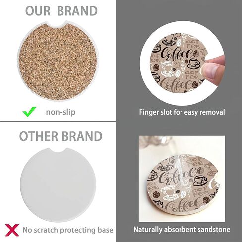 قواعد حامل أكواب كلاسيكية على شكل زهور رائعة للسيارة، قواعد حامل أكواب لطيفة من بوهو 60 ثانية، قطعتان من ملحقات حامل أكواب السيارة من السيراميك المضاد للانزلاق مع فتحة إصبع للنساء والرجال 2.56 بوصة in Kuwait