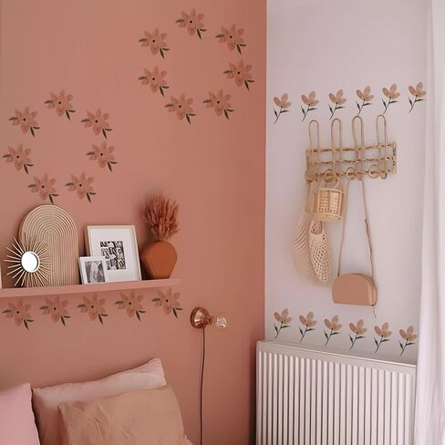 Boho Watercolor Nursery Wall Stickers Kid Room Wall Decals Removable DIY Decor PVC 4 Sheets in Saudi Arabia