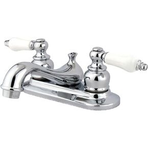 Kingston Brass GKB602PL Restoration 4-inch Centerset Lavatory Faucet with Retail Pop-up, Polished Brass
