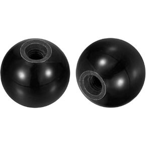 uxcell 5Pcs Threaded Ball Knobs, M8 Female Thread Phenolic Thermoset Ball Knob 30mm Dia Round Operation Ball Handles for Machine Lever Handle, Black
