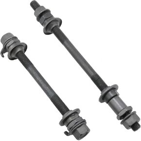 Bike Axle 140mm/190mm Bicycle Multiple Speed Rear Hub Axle 3/8'' Black 26TPI Hub Shaft Conical Lock Nut Washer Kit 2PCS