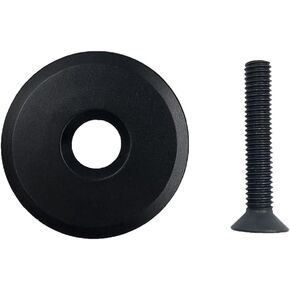 Black Bike Front Fork Stem Top Cap Bicycle Headset Cap and Screw Bike Top Tube Cap Riding Decoration for Road Bike Stems 28.6mm 1-1/8inch Handlebars, Headsets and Stems