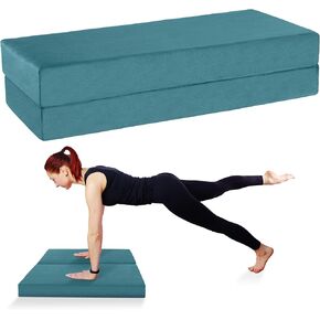 MABOZOO Folding Yoga Bolster Pillow, Rectangular Yoga Bolster for Restorative Yoga & Meditation, Professional Yoga Support Pillow Meditation Cushion with Washable Cover