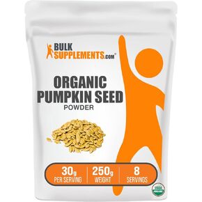 BulkSupplements.com مسحوق بذور اليقطين العضوي - مكمل اليقطين، من بذور اليقطين العضوية، مسحوق اليقطين - نباتي وخالي من الغلوتين، 30 جرام لكل وجبة، 500 جرام (1.1 رطل) (عبوة من قطعة واحدة)