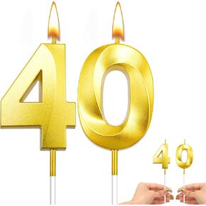 40th Birthday Candles Black Birthday Candles 40th Birthday Cake Topper Happy 40th Birthday Decorations Black Birthday Candles for Cake Dirty 40 Birthday Decorations for Her 40th Birthday Party Favors