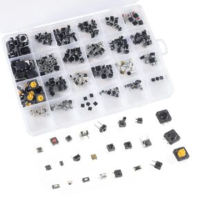 25 Values 250pcs Tactile Push Button Switch Micro Switch Momentary Tact Assortment Kit