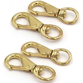4 Pcs Brass Double Ended Diving Hook Clips,Double Ended Bolt Snap for Scuba Diving,Dog Leash, Key Chain, Horse Tack, Feed Buckets 3.3"