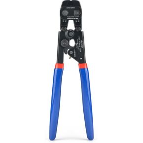 iCrimp Ratchet PEX Cinch Tool with Removing function for 3/8-in, 1/2-in, 3/4-in, 1-in PEX Stainless Steel Clamp, with 20PCS 1/2-inch and 10PCS 3/4-inch PEX Clamps and Pipe Cutter- All in One