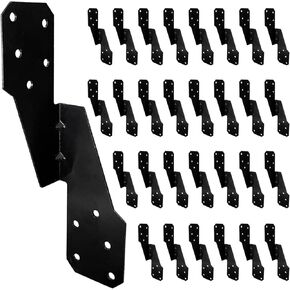 (30 PCS)Hurricane Brackets H2.5A 18-Gauge Galvanized Hurricane Tie 25ct Heavy Duty Hurricane Straps (Left Tie Black)