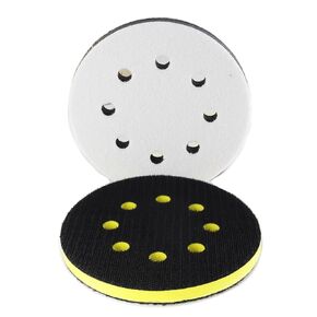 2PCS 5 Inch 8 Holes Soft & High Foam Interface Pad, Orbital Sander Foam Pad 5 inch, Hook and Loop 5 Inch Sponge Cushion Buffer Backing Pad for Orbital Sander (2pcs of Set)
