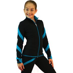 ChloeNoel J36 - Spiral Figure Skating Jacket Turquoise Child Large