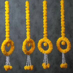Multicolor Parrot Hanging Decor Ring | Indian Artificial Decor, Wedding, Haldi, Pooja, Backdrop, Diwali, Puja & Home Decoration | 1.15 Ft (Pack of 1)