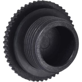 uxcell Plug Fittings, G1 Thread, Flanged Adaptors Sealing Plugs with Gasket, for Water Tanks, Aquariums, Ponds, Pools, PVC, Black, Pack of 2