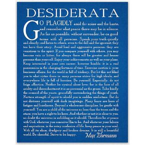 Desiderata Poem Desiderata Print Desiderata Poster Poetry Wall Art Graduation Gift Graduation Poem Student Poem Gift by Max Erhmann 1927 (8 x 10, Vintage)