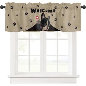 Window Curtains Valances, Football Soccer Sport Abstract Art Black Rod Pocket Cafe Valance Short Curtains for Kitchen, Bedroom, Living Room, 1 Panel, 54"X18"