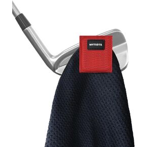 Magnetic Golf Towel - Highest Strength Magnet - Microfiber Waffle Material - Magnetic Clip for Any Golf Towels - Removable from Towel - Golf Gift for Golfer (Red)