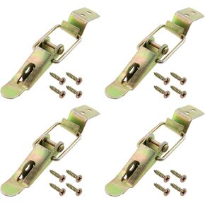 MEETOOT 4PCS 90 Degree Right Angle Hinge Lock Galvanised Cabinet Trunk Trailer Toolbox Door Cover Lock Door Latch Toggle Latch Clip Suitable for Repairing and Welding and Fixture