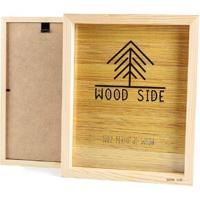 Wooden Picture Frames 8x10 Inch with Real Glass - Set of 2-100% eco Unfinished Wood - Thick Borders - Natural Wood Color for Wall mounting and Tabletop Photo Frame