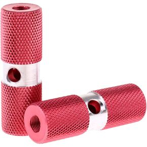1 Pair Bike Pegs,Aluminum Alloy Bike Pegs Foot Pedals Backseats Stands,BMX Bicycle Cycle Bike Stunt Pegs Alloy Anodised Colour Wheel Tyre,Red