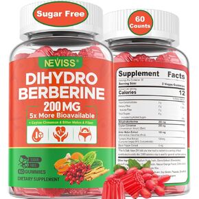 صمغ ثنائي هيدرو البربارين 200 مجم، امتصاص أكبر 5 مرات، مكمل ثنائي هيدرو بربارين مع قرفة سيلان، البطيخ المر، الكركم لدعم التمثيل الغذائي والهضم، خالي من السكر، آمن نباتي، عبوة من قطعتين in Kuwait