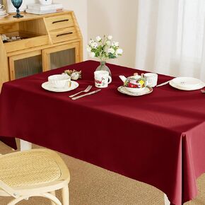 RYB HOME Waterproof Table Cloth for 6 ft Rectangle Tablecloth Scratch Resistant, Wrinkle Free Spillproof Washable Outdoor Indoor Table Cover Dining Buffet Banquet Restaurant, 60 x 84 inch, Grey