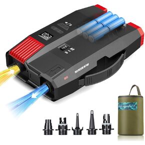 Electric Air Pump 20PSI High Pressure SUP Pump, Dual Stage Inflator for Paddle Boards, Boats, Inflatable Items, Black