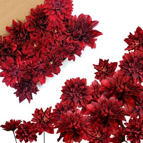 Silk Flowers, Wedding Flowers, Artificial Flowers, Combo Set Flowers with Stems for DIY Floral Arrangements Bouquets Wedding Party Home Baby Shower Decor (Dusty Rose Burgundy)