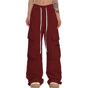 السراويل البضائع النسائية Y2k الهيب هوب Jogger Sweatpant مستقيم واسعة الساق عالية الخصر السراويل غير رسمية