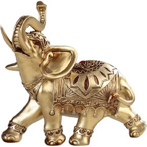 Thai Collectible Statue Figurine Decoration (Trunk up-Thai Elephant, 88246white)