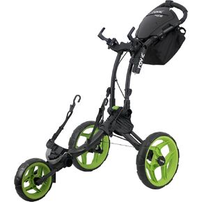 Clicgear Rovic RV1D 2.0 Disc Golf Push Cart | 3-Wheel| Fits All Disc Golf Backpacks