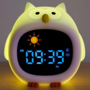 Ok to Wake Clock with Touche Night Light, Alarm Clock for Kids, Built-in 8 Night Light Colors and 6 White Noise, Perfect Clock Gift for Kids