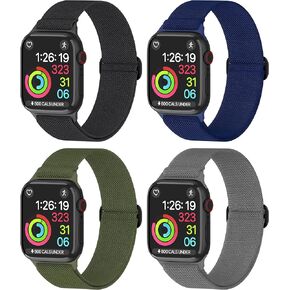 Nylon Apple Watch Bands Unisex - iWatch 1/2/3/4/5/6/7/8/9/SE/Ultra 2 Bands for 38mm/40mm/41mm/42mm/44mm/45mm/49mm - 1/4/6/8 Variety Multipack