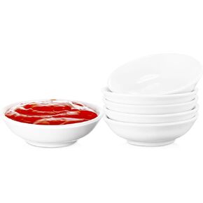 UIBFCWN 12 Pack Soy Sauce Dish 3inch Ceramic Dipping Bowls Bulk, 1.2 Oz White Dipping Sauce Bowls/Dishes, Small Dipping Sauce Cups for Sushi Ketchup Olive Oil Appetizer