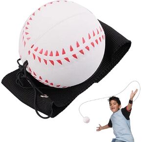White Tennis Wrist Return Ball Adjustable Bounce Back Ball with String, Rubber Elastic Rebound Ball Finger Exercise Toy