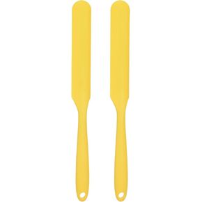 HARFINGTON 2Pcs Silicone Spatula Scraper 9.45" Reusable Non-Stick Flexible Spatulas for Epoxy Resin Liquid Paint Arts DIY Crafts, Black