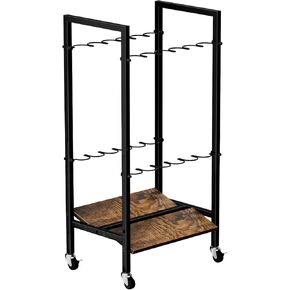 Shinoske Pool Cue Rack with Wheels - Portable Rolling Pool Stick Holder Pool Table Accessories for Billiard Game Room Club,Holds Up 12 Cues,Floor Stand,Black