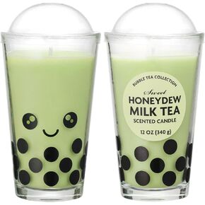 12oz Creamy Taro Boba Tea Scented Candle, Bubble Tea Candle, Cute Boba Pearls Milk Tea Candle, Funny Food Candles Gift for Boba Lover