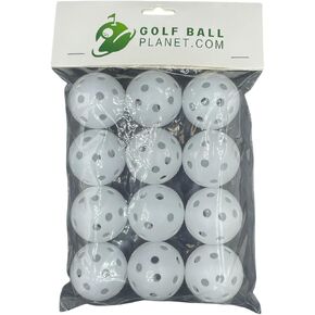 Golf Ball Planet Plastic Hollow Practice Golf Balls, 12-Pack, White