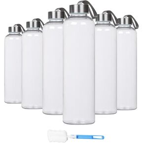 27 oz Clear Plastic Water Bottles with Lids for Refrigerator, Reusable Refillable Bottles Set with Cleaning Brush, Leak Proof, BPA Free Eco Friendly (8)