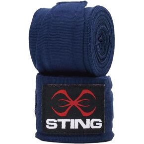 STING Elasticized Boxing Hand Wraps, Boxing Equipment for Professional Competition and Training, Navy Blue, 120 Inches