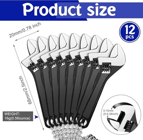 Chumia Adjustable 2.5 Inch Carbon Steel Wrench, Black, 3 Pieces in Saudi Arabia