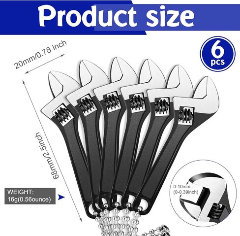 Chumia Adjustable 2.5 Inch Carbon Steel Wrench, Black, 3 Pieces in Saudi Arabia
