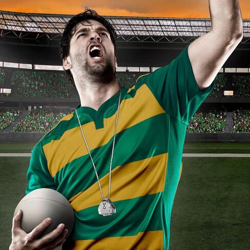 6 Pack Football Ring Football Champion Rings Size 11 Football Champion Trophy Rings Sport Award Gift with Display Stand Box and Neck Chain for Football Tournament League Winner in Kuwait