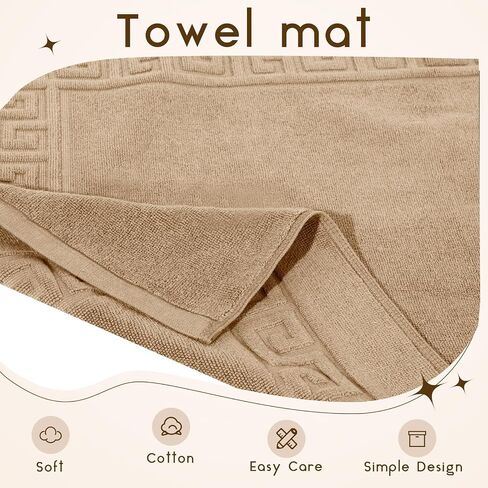 6 Pcs Polyester Cotton Bath Mat Bathroom Floor Towel Hotel Spa Shower Bathtub Bathroom Rug Absorbent Bath Rugs for Home Decoration Housewarming Gift, 22''x35'' (Black) in Saudi Arabia