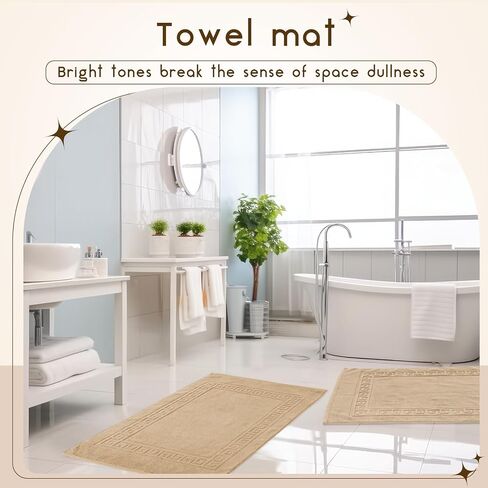 6 Pcs Polyester Cotton Bath Mat Bathroom Floor Towel Hotel Spa Shower Bathtub Bathroom Rug Absorbent Bath Rugs for Home Decoration Housewarming Gift, 22''x35'' (Black) in Saudi Arabia